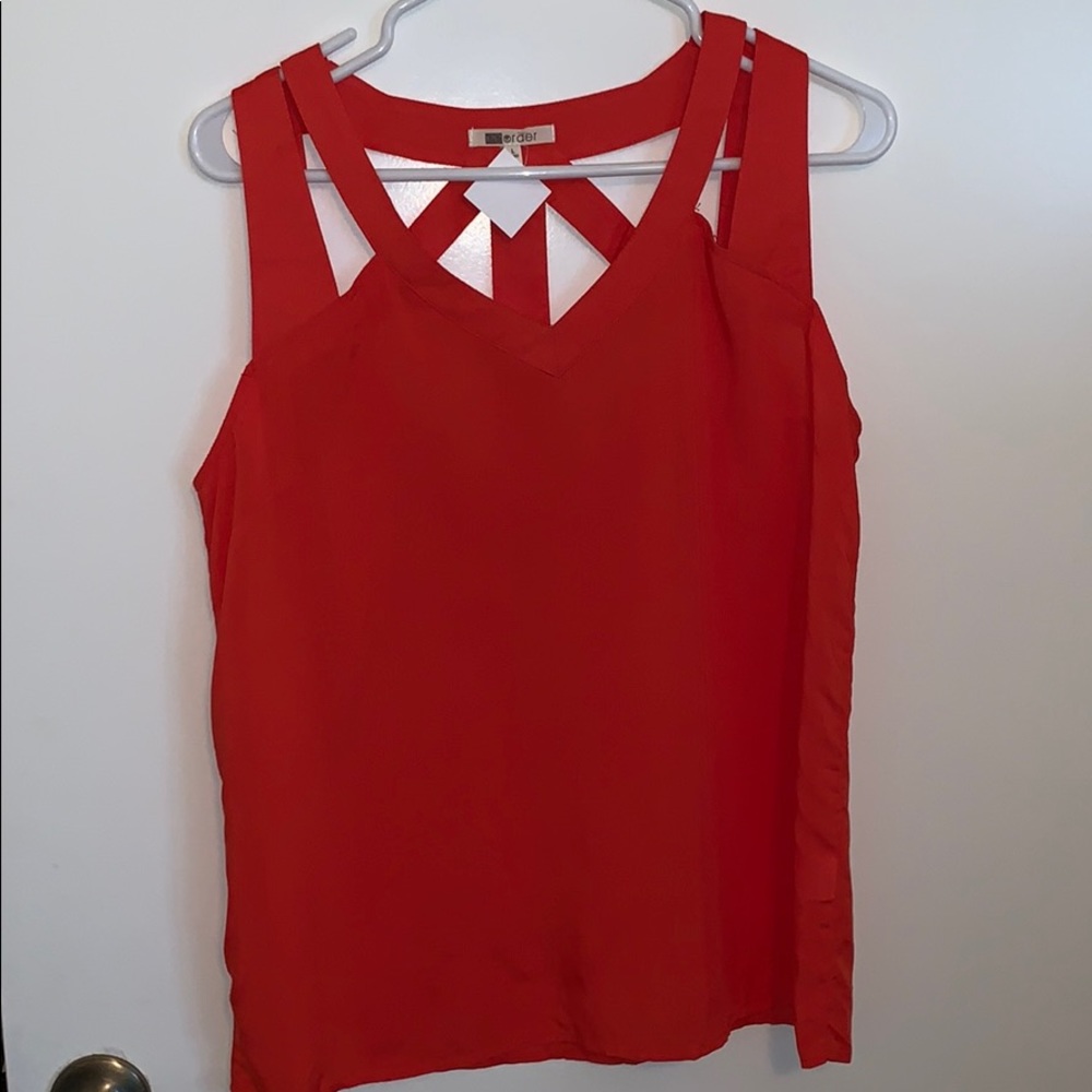 NWT Orange Cross Back Tank